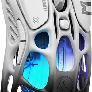 GravaStar Mercury M1 Pro Gaming Mouse, Lightweight Magnesium Alloy, 26,000 DPI, PAW3395DM Sensor, 5 Programmable Buttons, Support Wired/2.4GHz/BT, Up to 200 Hours Battery Life (Gradient Black)